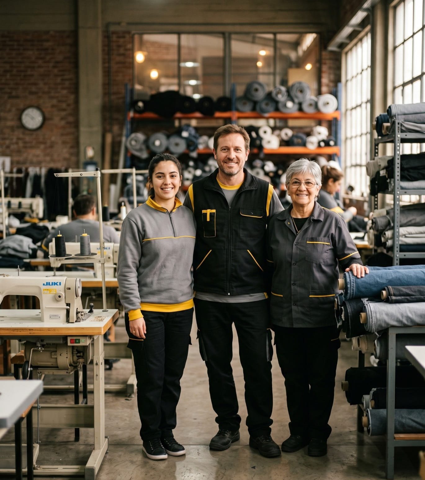 Equipo El Roble en el taller de confección